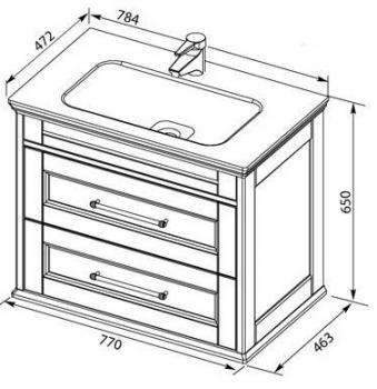 Тумба с раковиной AQUANET Бостон М 80 (лит. мрамор)