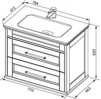 Тумба с раковиной AQUANET Бостон М 80