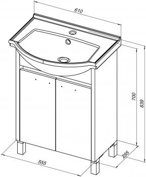 Тумба с раковиной AQUANET Донна 60 (2 дверцы)