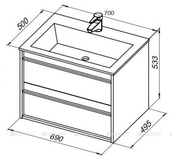 Тумба с раковиной AQUANET Lino 70