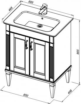 Тумба с раковиной AQUANET Селена 70