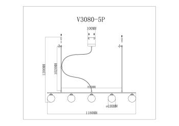 Подвесной светильник Moderli V3080-5P Sector