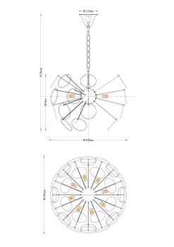 Люстра подвесная Moderli V7080-8P Komo