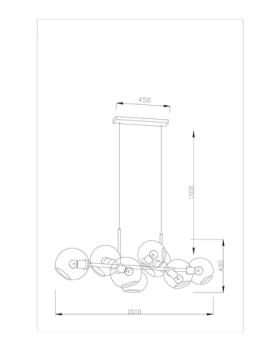 Подвесная люстра Модерли V2171-P Лонг 8*E27*60W(Подвесная люстра Moderli V2171-P Long 8*E27*60W)