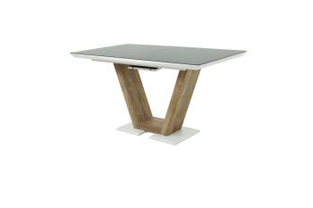 Белый с чёрным стеклом/Ель умбра/белый