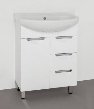 Тумба с раковиной Style Line Жасмин 65 (3 ящ.) + Умывальник Стелла 65
