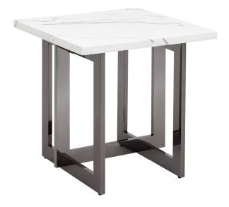 Белый мрамор/Темный хром